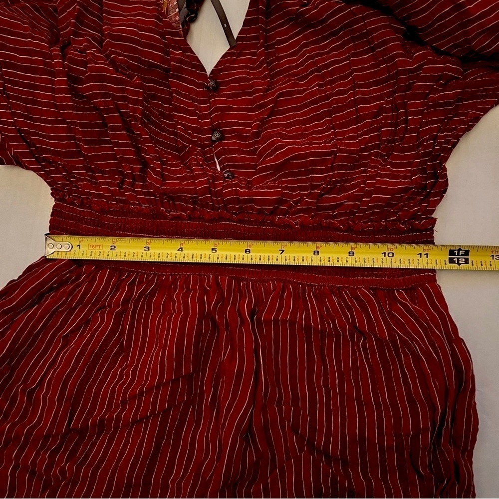Anthropologie Breezy Open Back Romper Jumpsuit Red Floral Size M - Picture 10 of 13